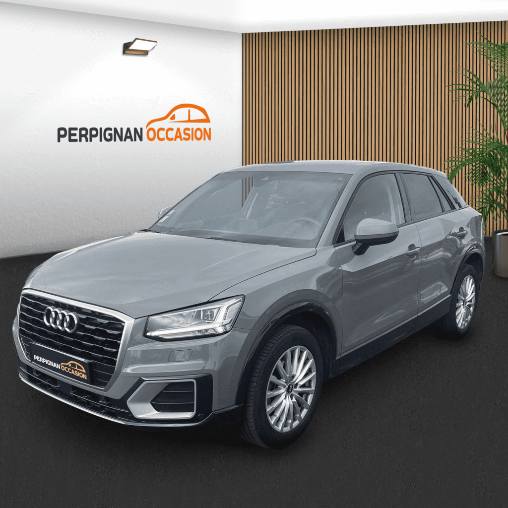 Audi Q2 Design 30 TFSI d'occasion à Carcassonne – vue avant du SUV urbain / voiture occasion Carcassonne