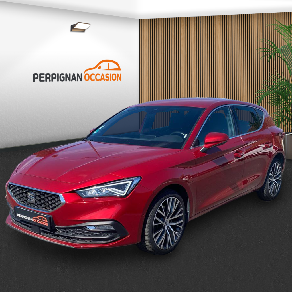 Seat Leon eHybrid 204ch Xcellence d'occasion à Carcassonne – vue avant / voiture occasion Carcassonne